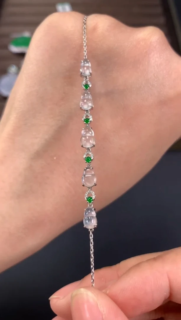 【闪购商品】翡翠手链18K金镶嵌A226|(多样性发货）拍一发一