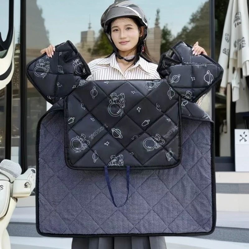 电动车挡风被冬季保暖加厚加绒加大通用款防寒防水挡风被护膝罩