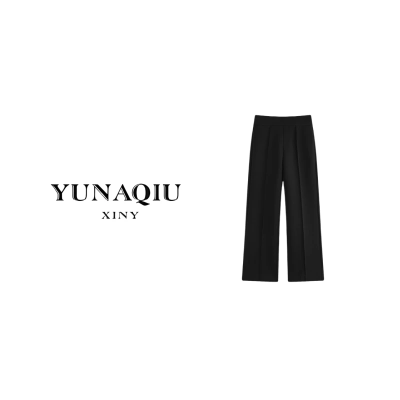 YUNAQIU-通勤纯色垂感休闲裤-9585