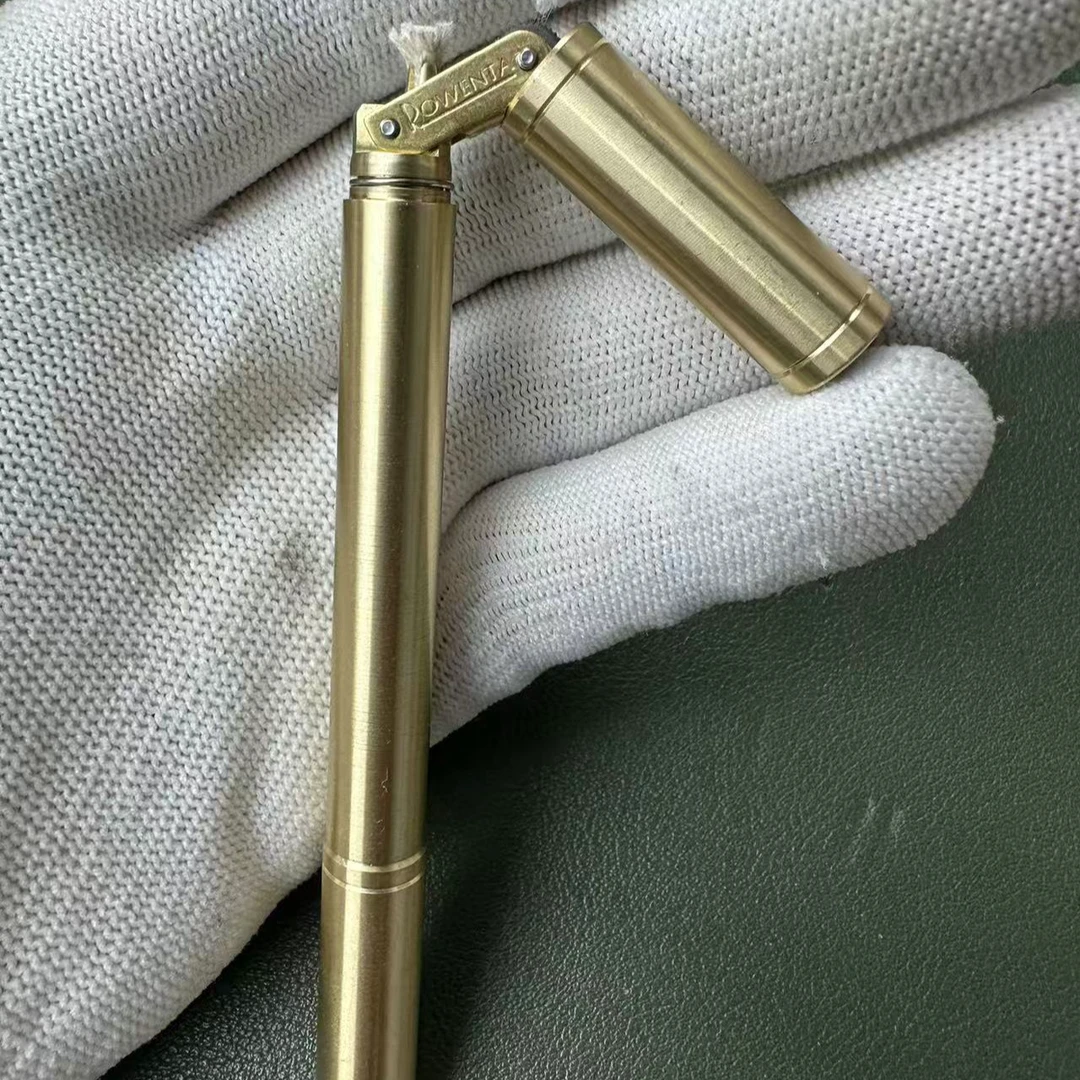 黄铜手工砂轮抬盖煤油打火机好运达双节棍老式复古铜质煤油打火机