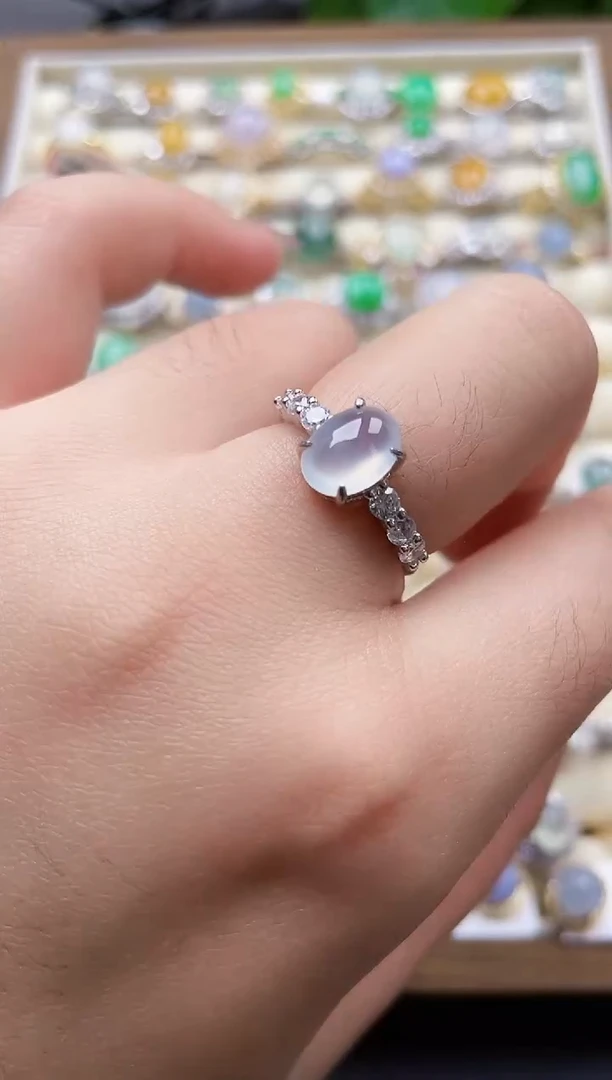 银S925镶嵌翡翠耳饰137