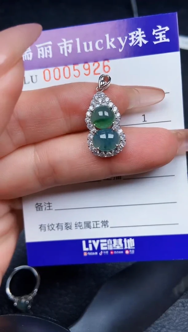 翡翠银S925镶嵌颈饰5926