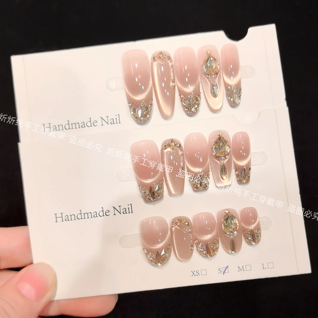 【密涅瓦金沙】纯手工穿戴甲美甲穿戴式光疗甲冰透渐变流行纯欲