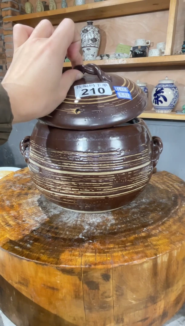 陶土12号链接棕色大号栗子锅16*15.5*2.5升3-5人食