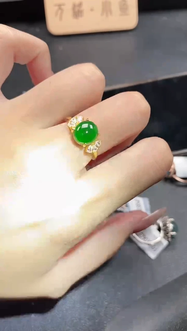 银S925镶嵌戒指翡翠564654