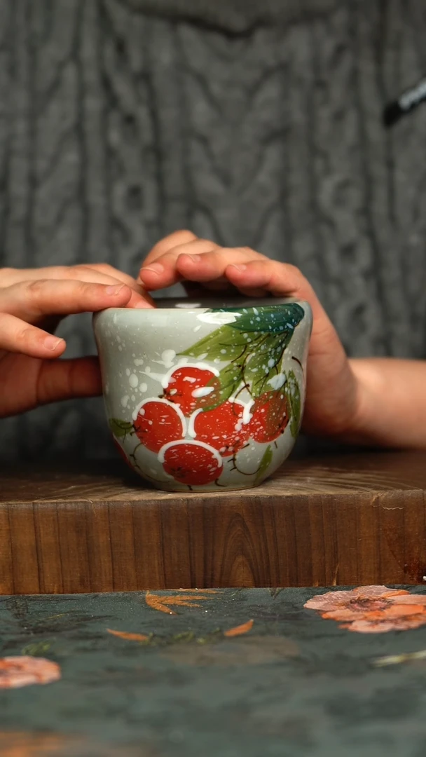 杯釉下彩手工手绘同款陶器