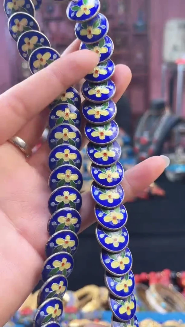 非遗 景泰蓝锁骨链 1.5 宝蓝