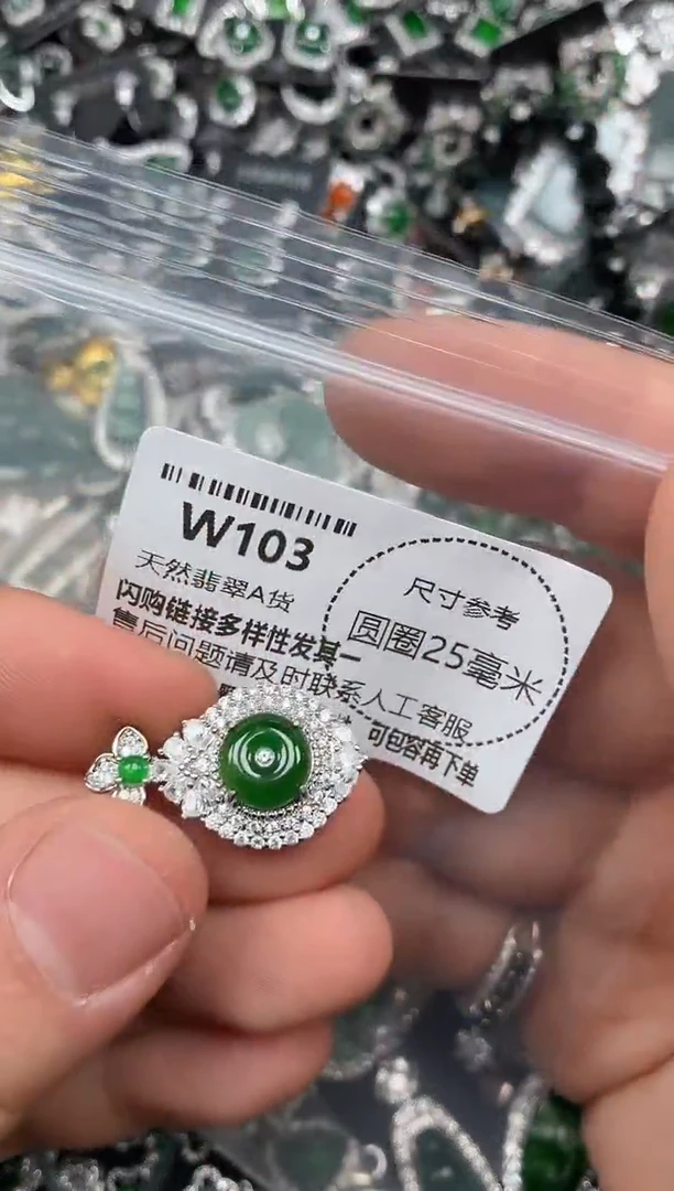 翡翠未镶嵌颈饰W103吊坠