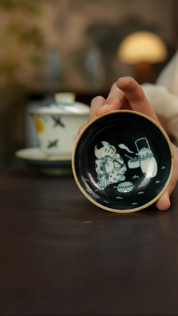 杯景德镇陶瓷杯碗柴烧多人