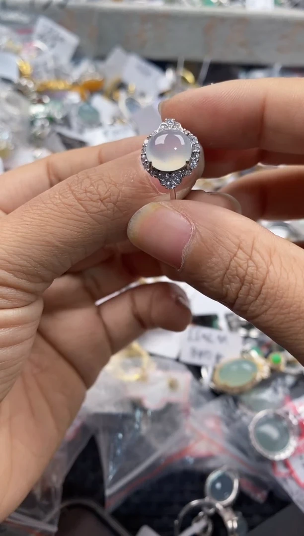 银S925镶嵌戒指翡翠999---4