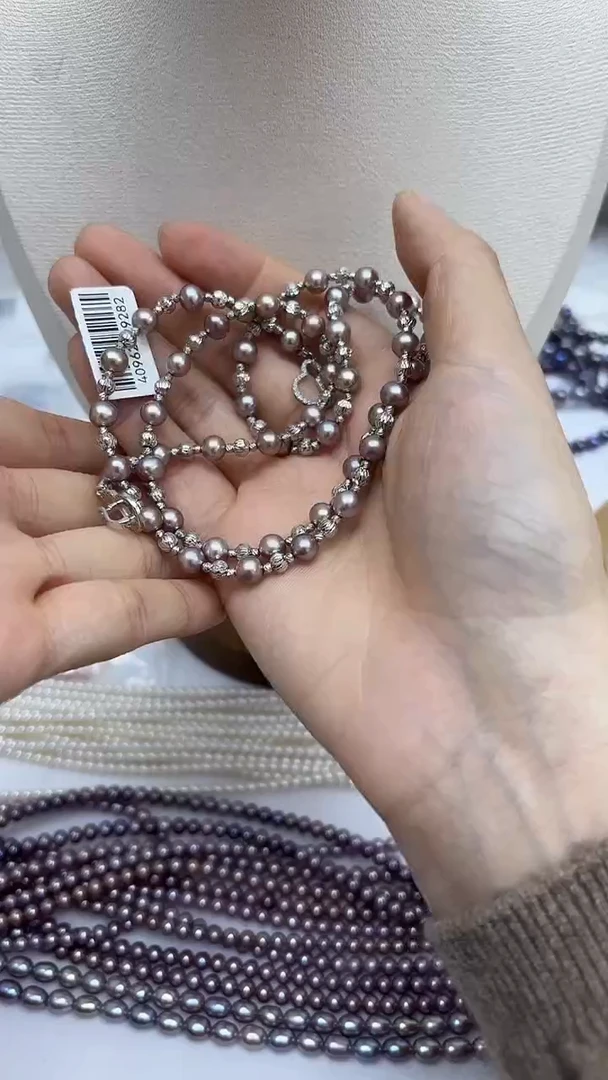 未镶嵌项链淡水珍珠满天星毛衣链