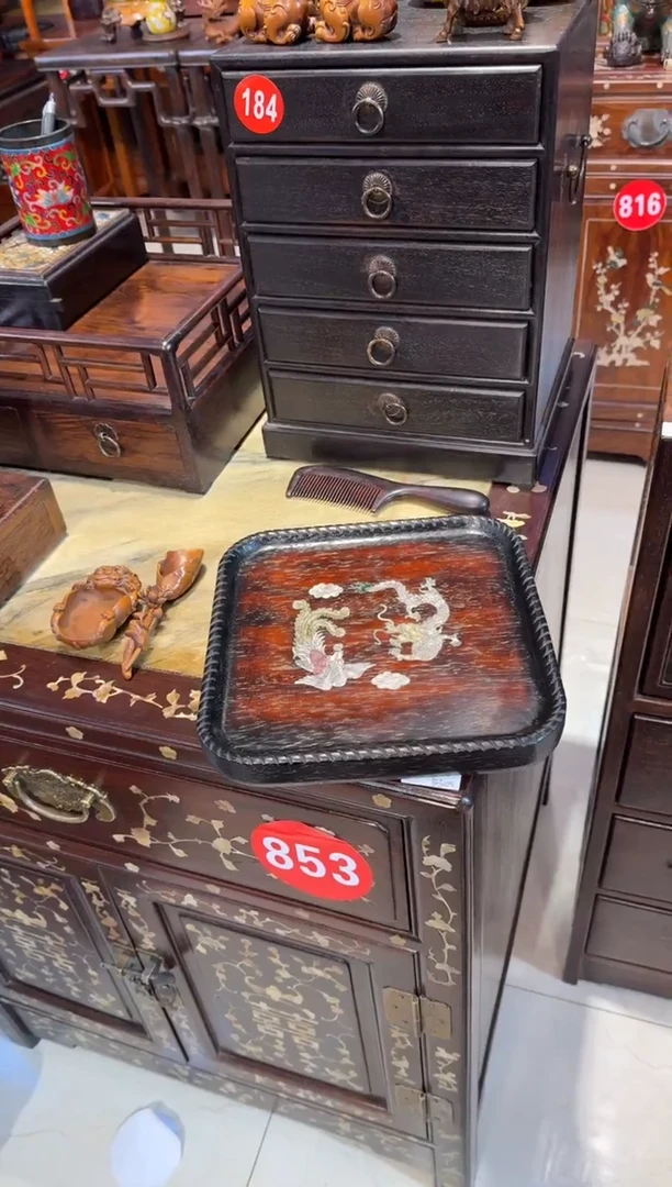 木紫檀龙凤方盘98.8888