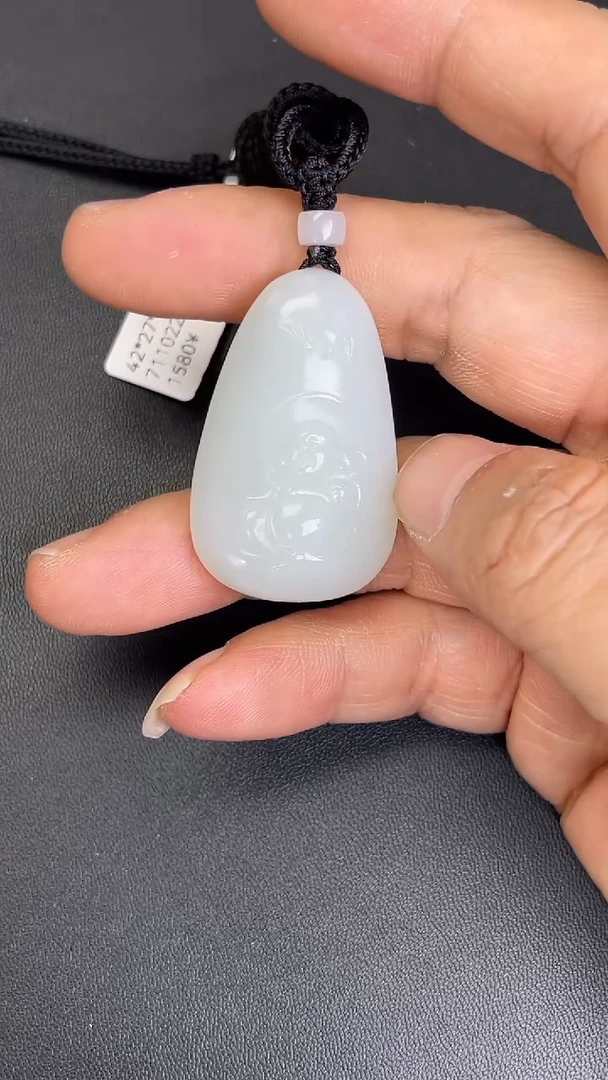 颈饰未镶嵌和田玉711022#和田玉白玉精雕佛公吊坠多人