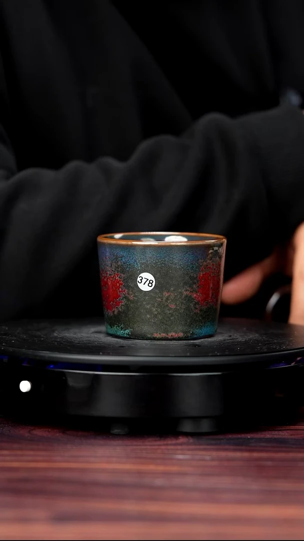 杯子瓷378#郭义兴一级品原矿钧瓷直口杯