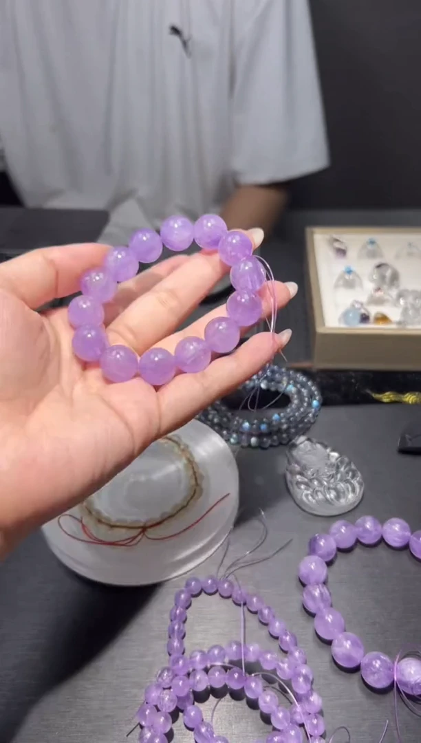 未镶嵌手链水晶是***吖薰衣草13mm紫水晶