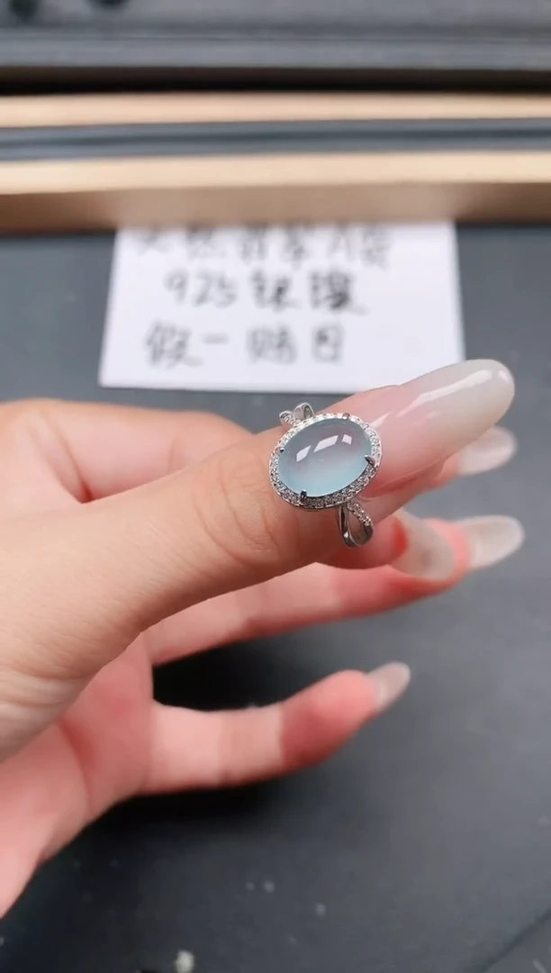 翡翠戒指银S925镶嵌11111111
