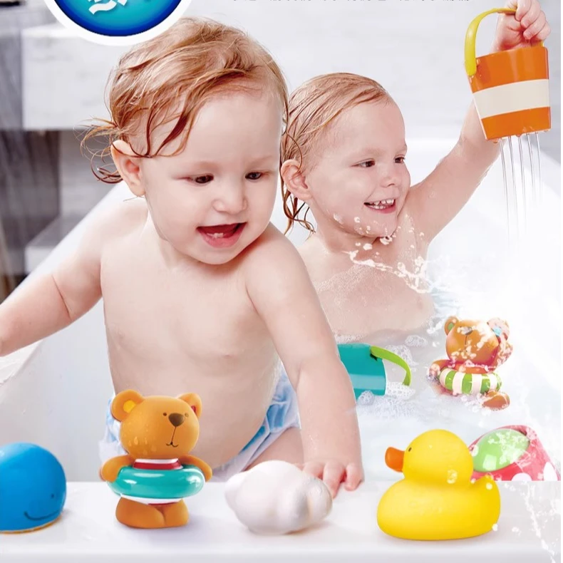 Hape宝宝洗澡玩具儿童花洒喷水神器幼儿男女孩戏水套装水桶