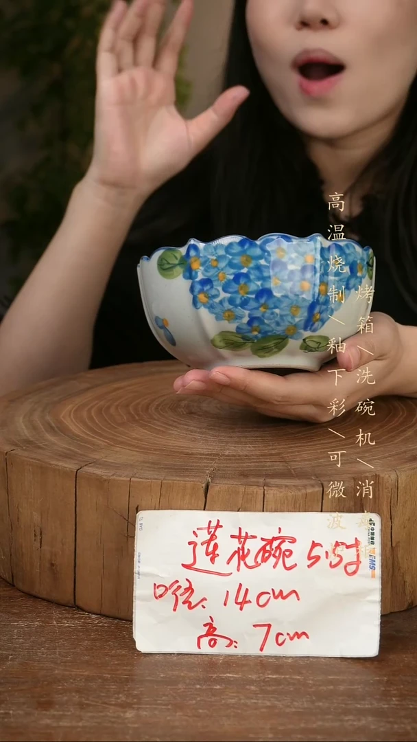 碗瓷景德镇手工手绘高温瓷釉下彩
