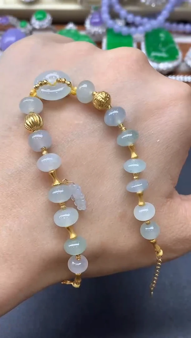 18K金镶嵌手链翡翠199-中国好珍宝