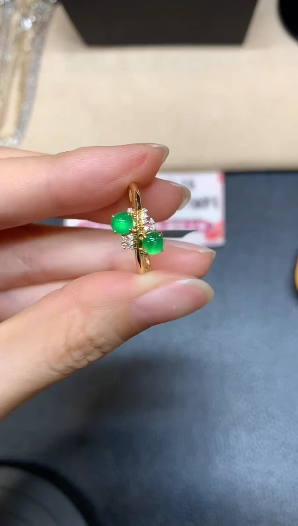 【闪购商品】翡翠戒指18K金镶嵌【无鉴赏期