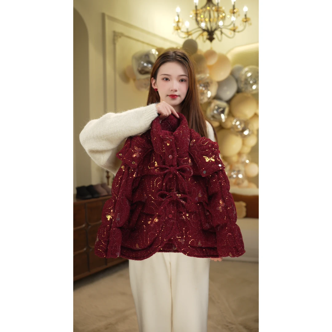 【ML】2024女童年款棉服冬装儿童冬季棉衣女孩冬款连帽加厚外套棉袄