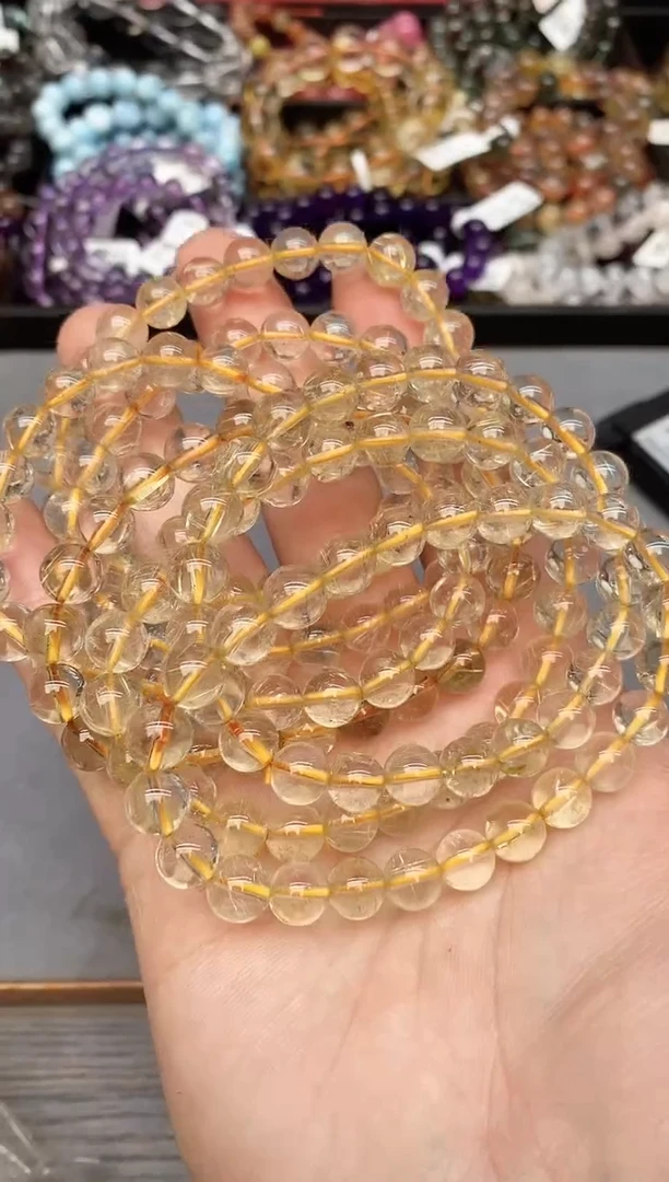 【闪购商品】水晶手串未镶嵌A12 金发 7-8mm