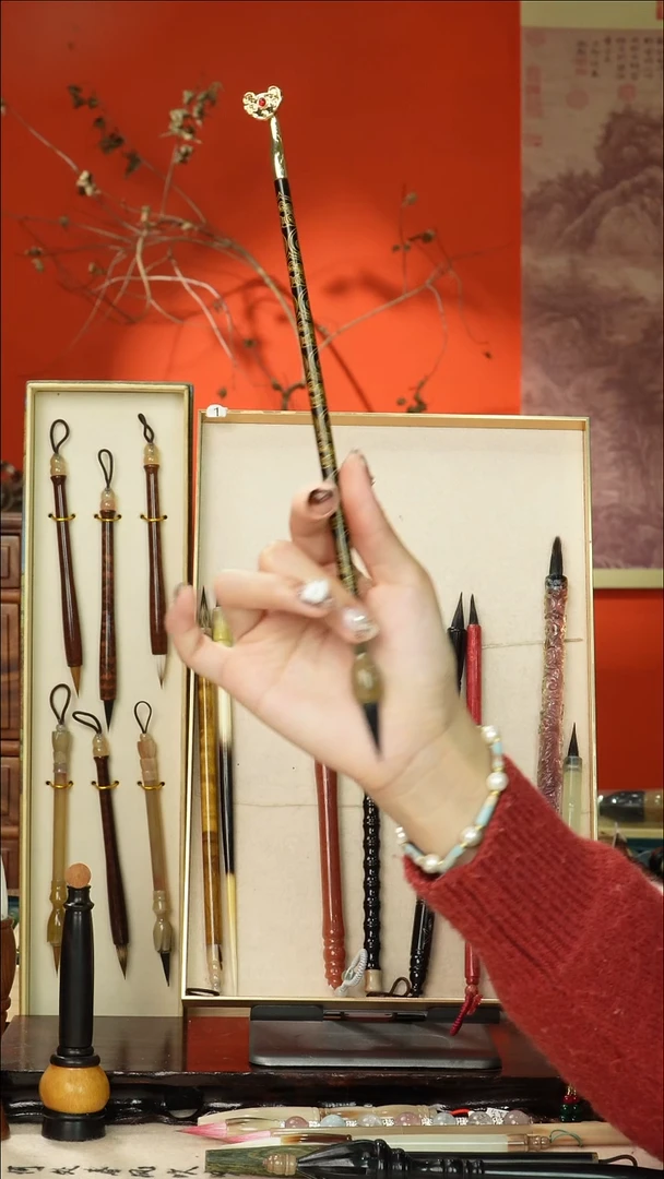 109号闪孤品高货毛笔链接 清水试笔 蘸墨不退