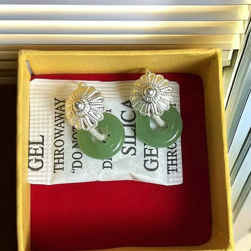 铜合金耳饰 大凉山彝族耳环平安扣圆环纯手工时尚个性民族风耳扣