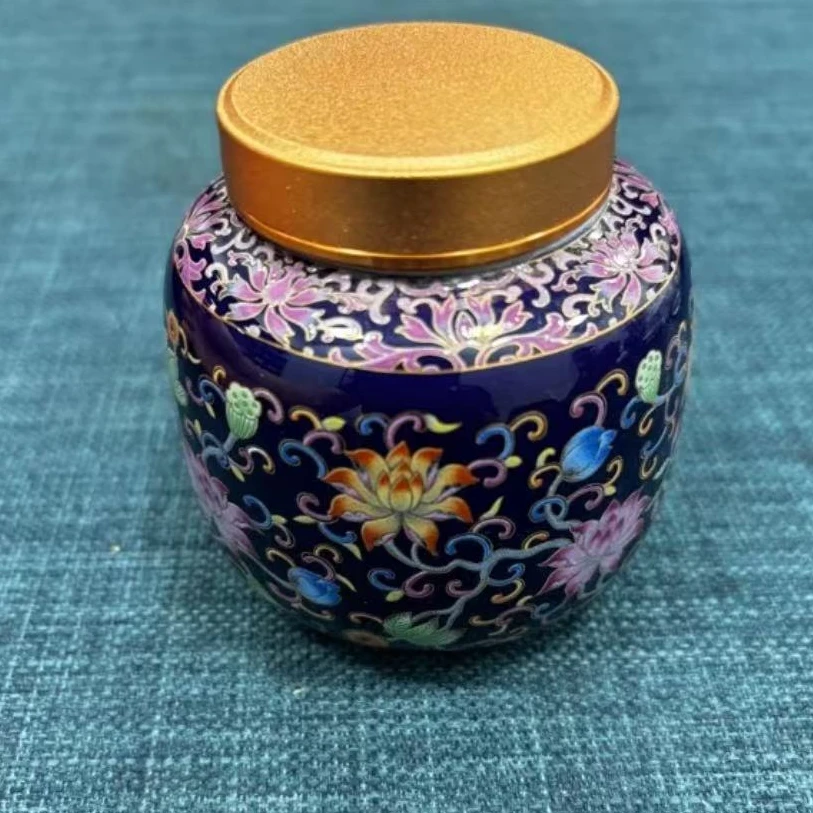 0134-缠枝莲紫色小迷你茶叶罐JLT