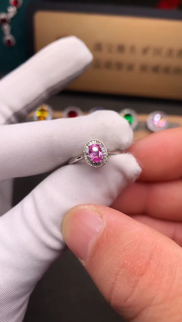 戒指蓝宝石银S925镶嵌.....