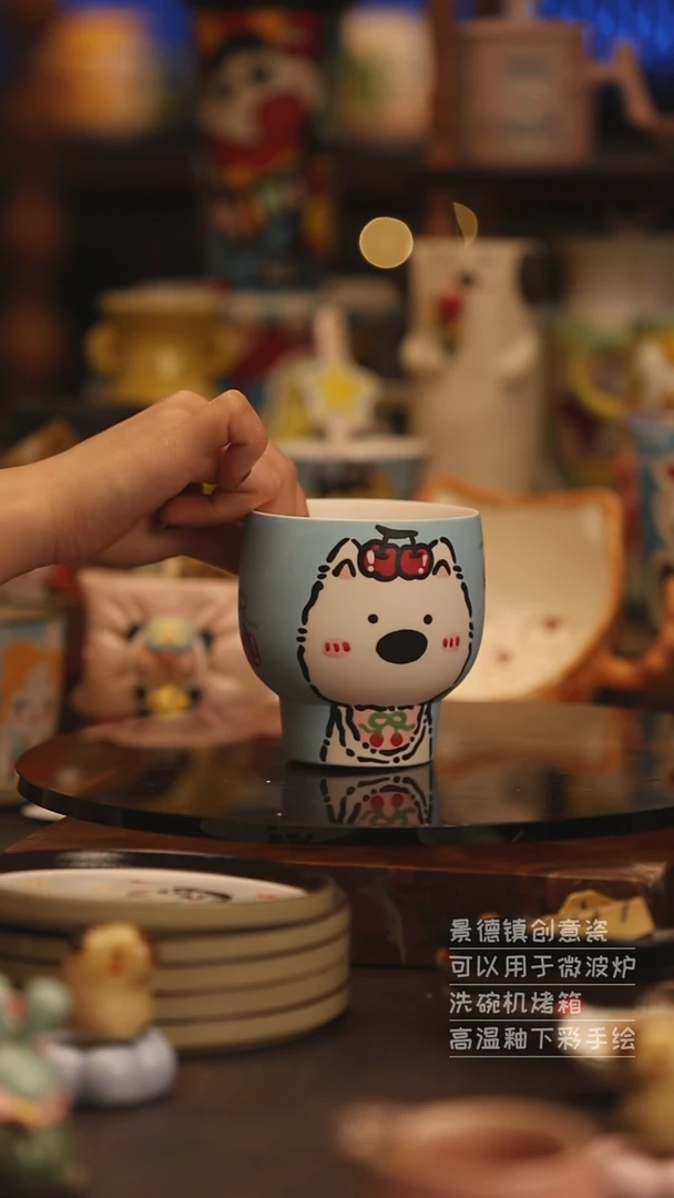 陶瓷景德镇可爱陶瓷釉下彩绘设计师款
