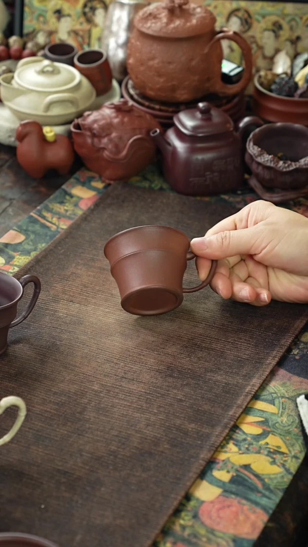 老段泥竹节手把杯243234