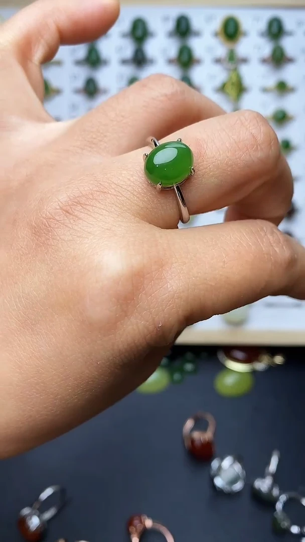 【闪购商品】和田玉戒指银S925镶嵌1