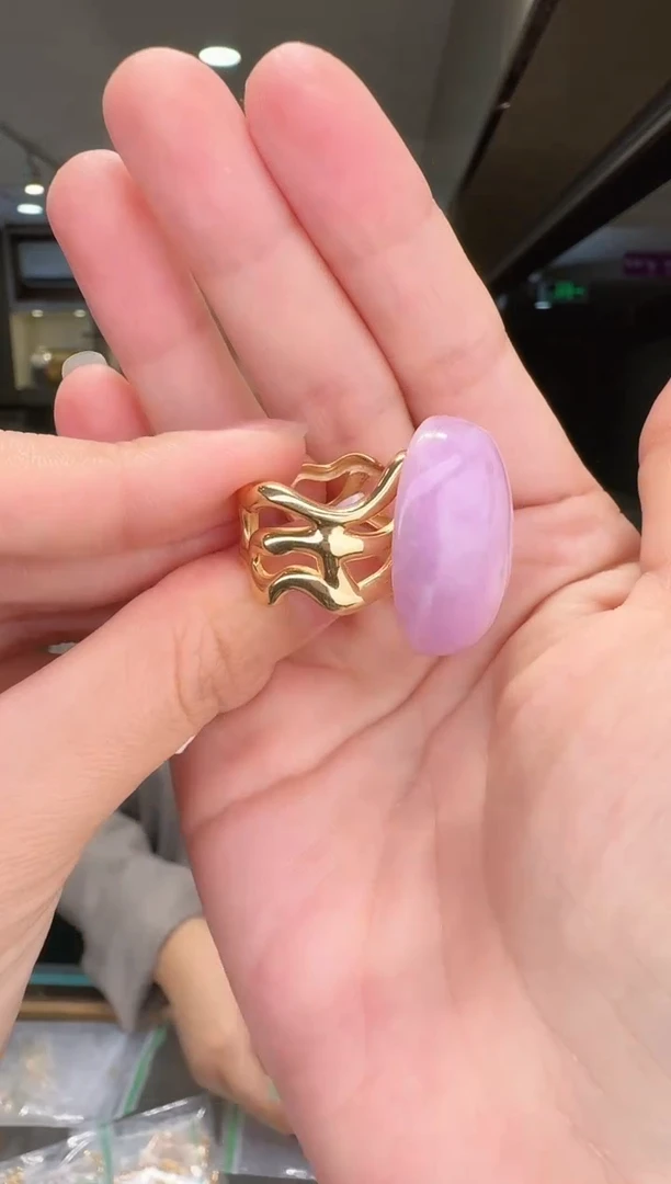 银S925镶嵌锂辉石戒指004