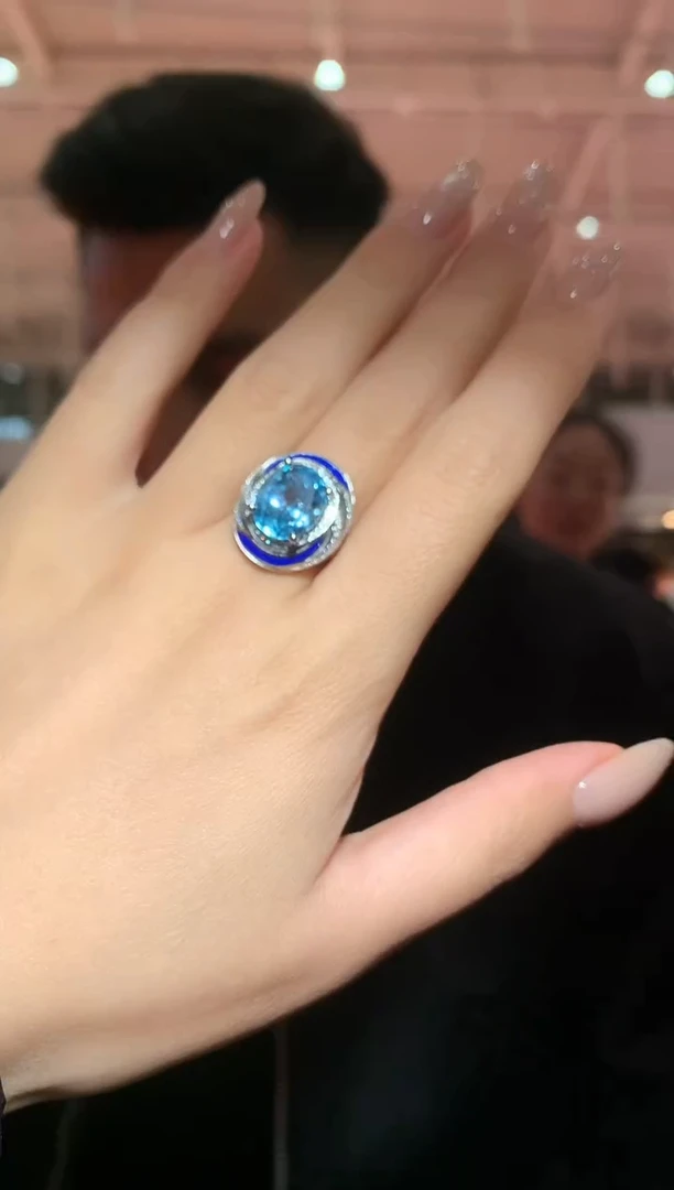 银S925镶嵌戒指托帕石【宝石世家严选】