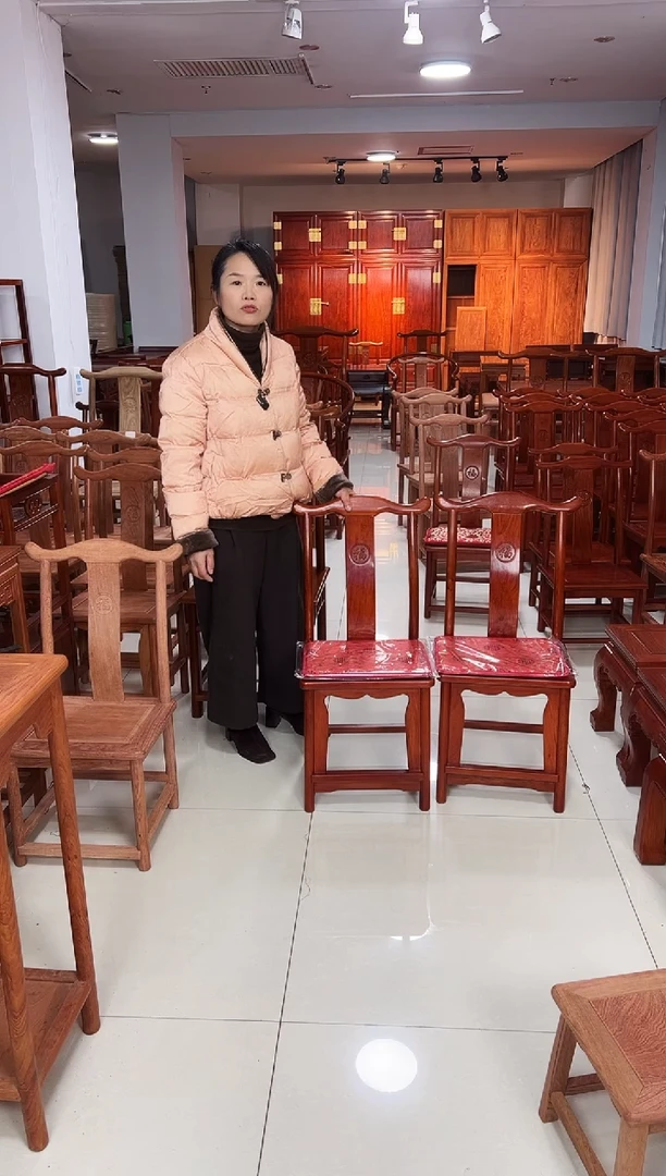 花梨木类家具花梨色小官帽一对小巴花40