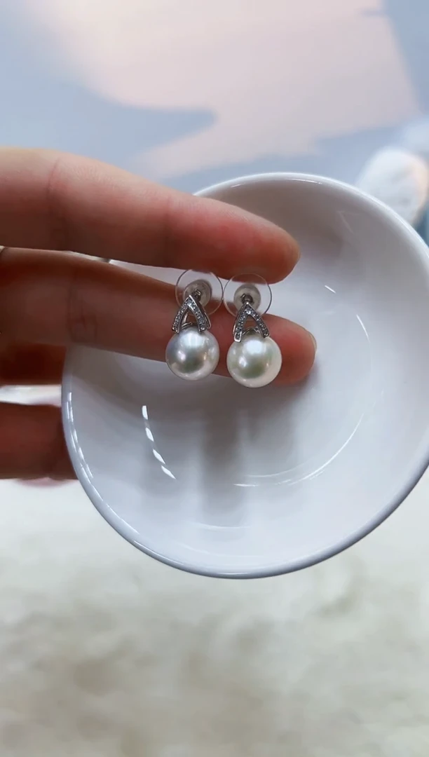 银S925镶嵌淡水珍珠DA耳饰10@@be134
