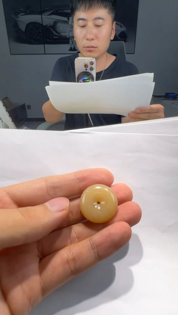 颈饰未镶嵌和田玉26mm精品平安扣