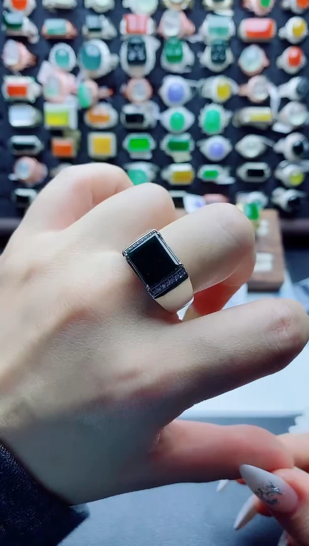 未镶嵌戒指翡翠天然翡翠A货男戒