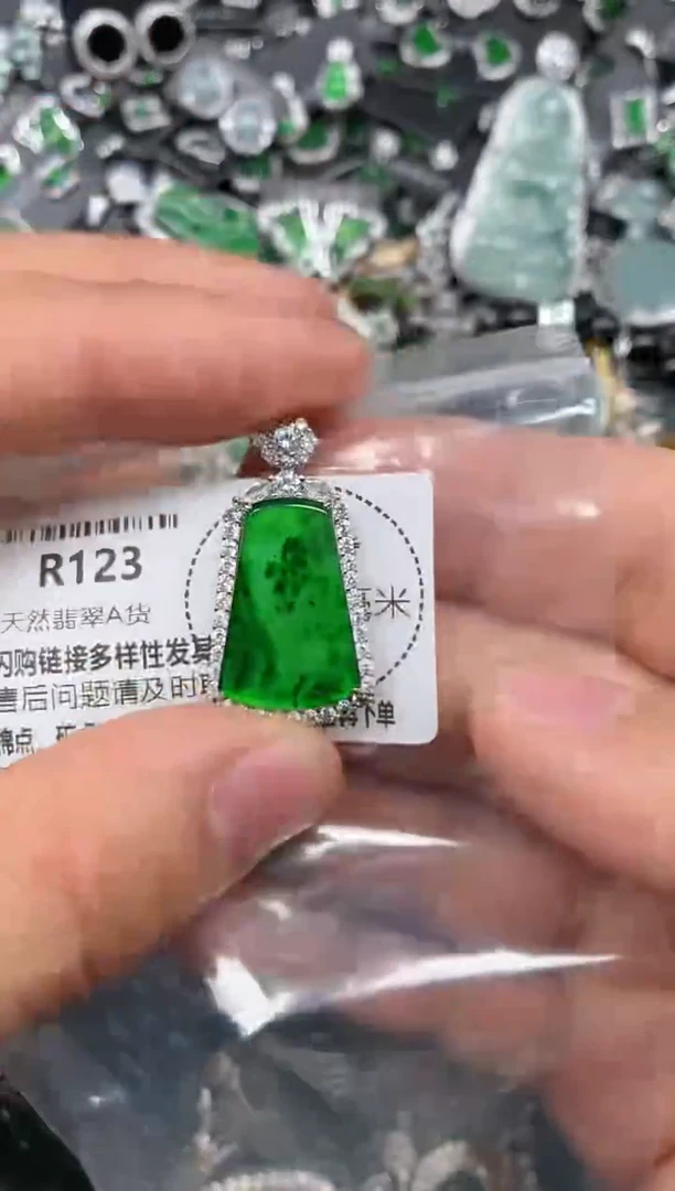 翡翠未镶嵌颈饰R123吊坠