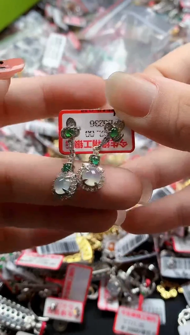 银S925镶嵌戒指翡翠天然A货缅甸翡翠