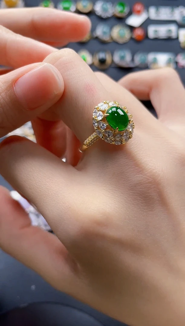 【闪购商品】翡翠戒指银S925镶嵌547645