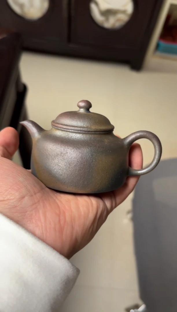 茶壶紫砂柴烧红降坡怀影160毫升
