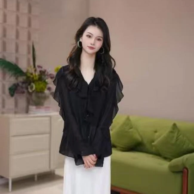 GIRDEAR/哥弟哥弟秋季经典简约轻职场风气质优雅修身衬衫130083