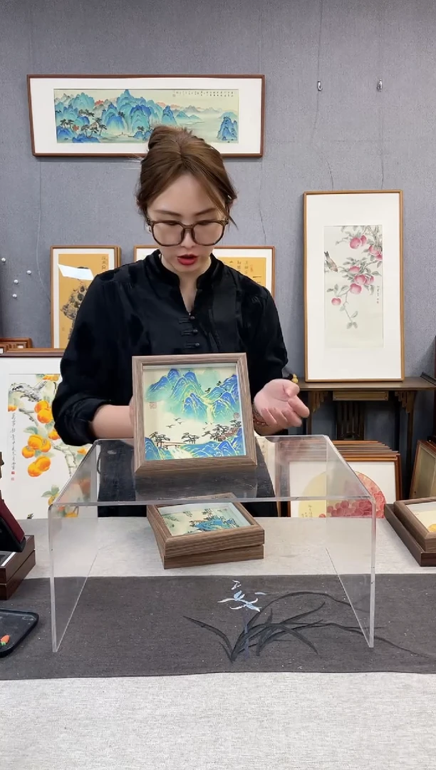 【闪购商品】国画纯手写带框作品-15*15 山水