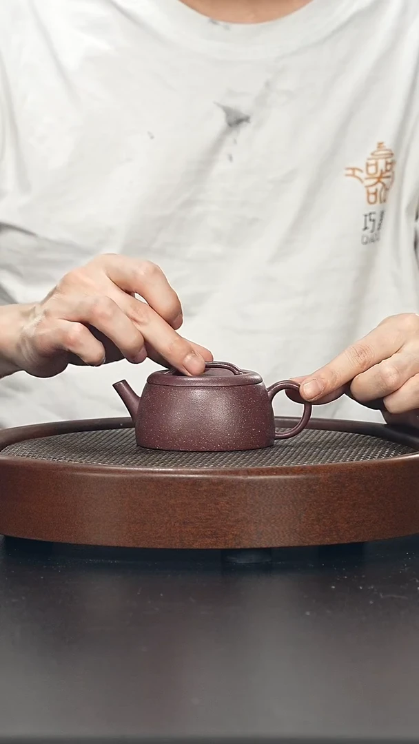 茶壶紫砂一片瓦-紫玉金砂-全手工无添加-160cc（完美品）