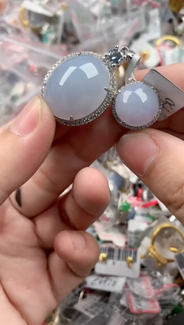 银S925镶嵌戒指翡翠666   10