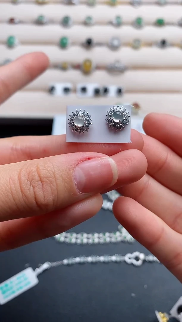 银S925镶嵌戒指翡翠555555+7