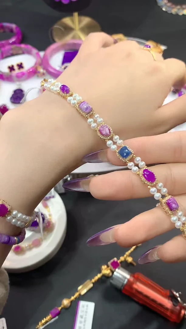 苏纪石（舒俱来）18K金镶嵌.手链