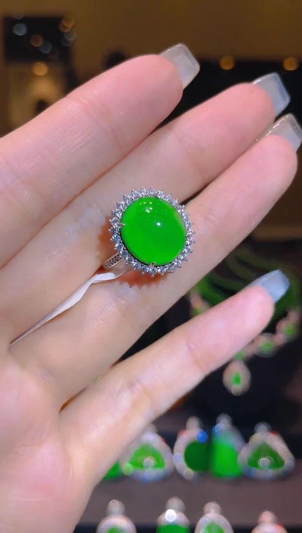 翡翠银S925镶嵌吊坠(不含链)A10